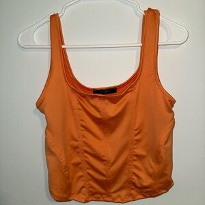 Orange silky corset top